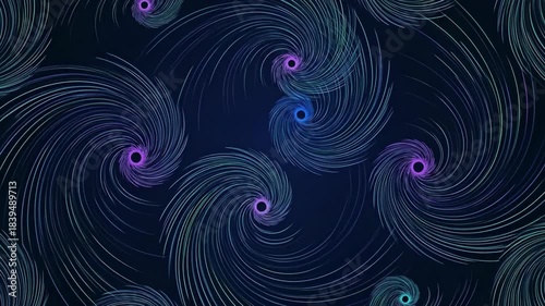 Abstract Futuristic Swirling Lines Digital Art Background.