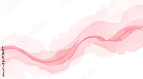 Soft pastel pink watercolor paint brush for wedding elements or card templates for greetings or invitations on valentines Day background.Colorful hand painted texture.