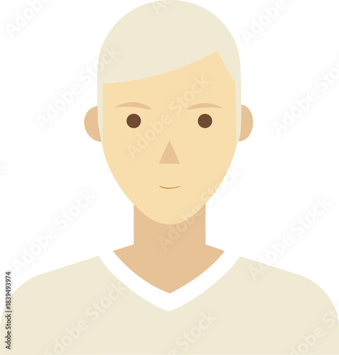 Minimalist ivory beige skin tone avatar illustration with clean lines and subtle shading