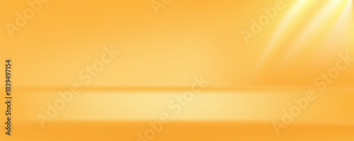 Yellow background. Yellow Background Empty Room Studio with table. Space for selling products on the website. Business backdrop. Vector illustration.