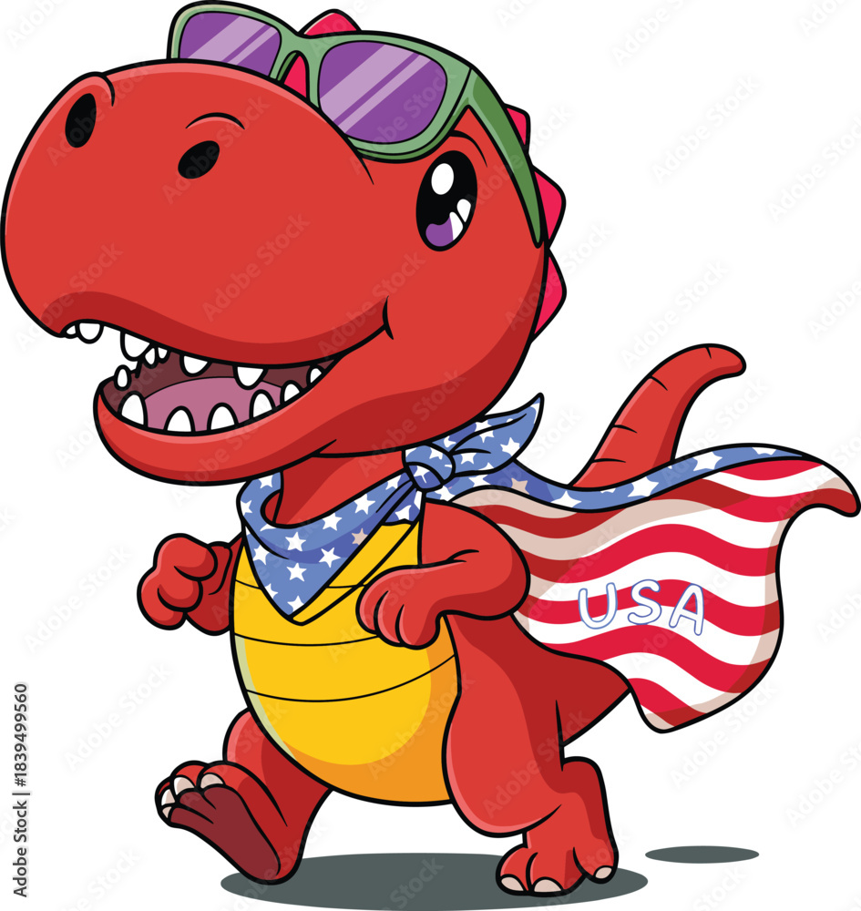 Obraz premium Cute Dinosaur Kids T-Shirt Design Vector, Cartoon Dino Rocket Space Illustration, Roaring T-Rex Cartoon Artwork for Kids, Dinosaur Pirate Character Kids Graphic