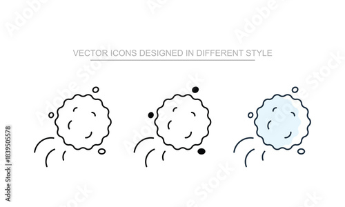 Snowball Throw icons set in different style with white background
