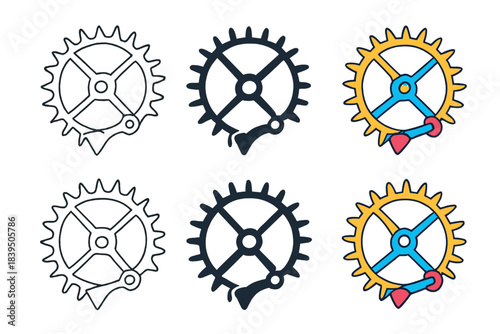 Mechanical Escapement Art. Close-up of mechanical escapement wheel with visible teeth and swinging pallets, abstract minimal