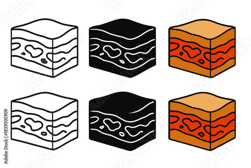 Layered Mineral Cross-Section. Grill emitting rising smoke trail shaped like apple silhouette, merging flavor and craft in elegant