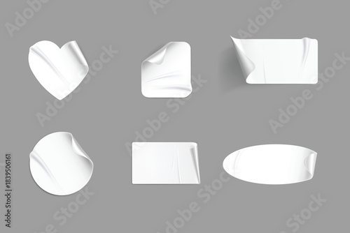 Collection of folded paper mockup shapes for clean presentation and layout design.