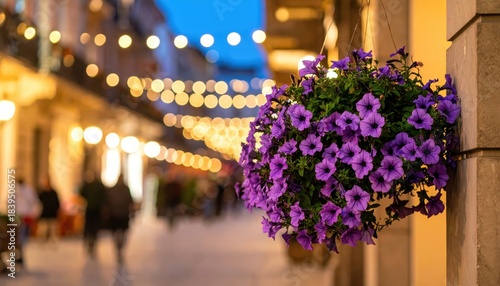 Vibrant flower suspended against an old stone wall single blossom dangles from rough stone background