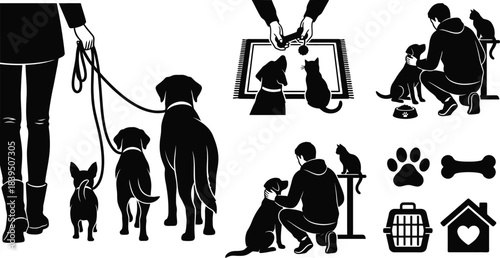 Pet sitting service icon for dog walking business