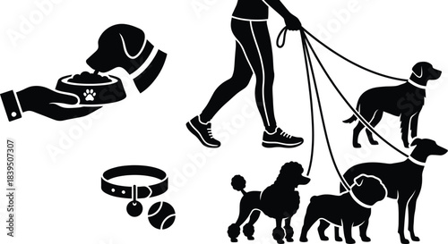 Pet sitting service icon for dog walking business