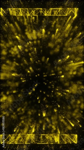 Cinematic Fast-Paced: Digital Particle Explosion and Instant Reassembly into Geometric Form