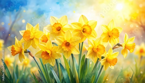 Yellow flowers bloom brightly on sunny day bright yellow blossoms thrive under radiant sun