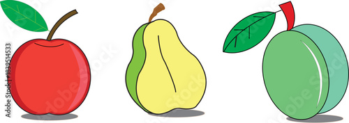 Vector illustration of fresh healthy fruits and vegetables