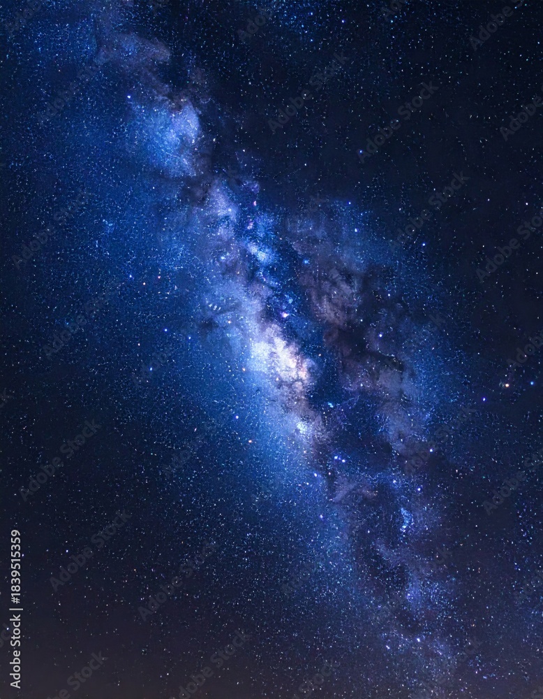 Fototapeta premium Vast Milky Way Galaxy Stretching Across Dark Night Sky Filled With Countless Stars