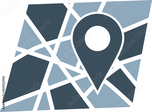 Navigating New Frontiers: An emblem of navigation, this illustration showcases a stylized map interwoven with a location pin, symbolizing exploration and direction. It could represent travel.