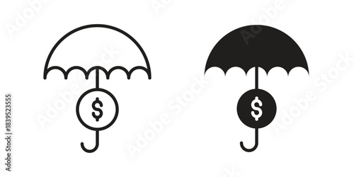 assets protection icons illustration, line art, glyph style vectors