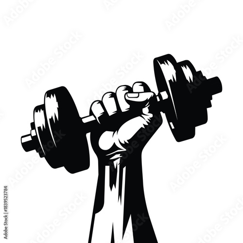 Hand holding a heavy dumbbell