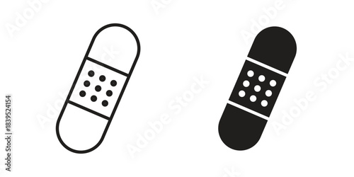 Band aid icons illustration, line art, glyph style vectors