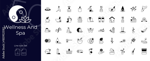 Wellness And Spa Duotone Editable Icons set