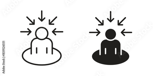 Centric consumer icons illustration, line art, glyph style vectors