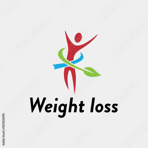 health weight loss logo design vector