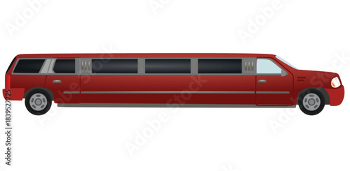 Red long limousine. vector illustration	