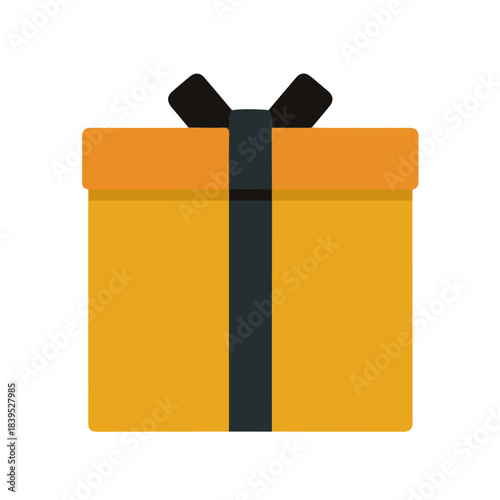 A simple and modern flat 2D vector of a Wrapped Present, isolated on a pure white background.