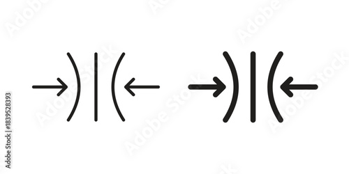 Compress icons illustration, line art, glyph style vectors