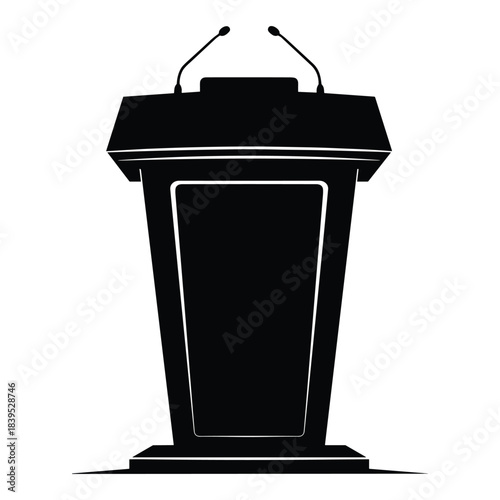 Podium vector illustration for speakers tribune or conference isolated on white