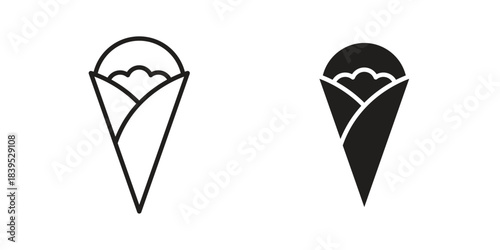Crepe icons illustration, line art, glyph style vectors