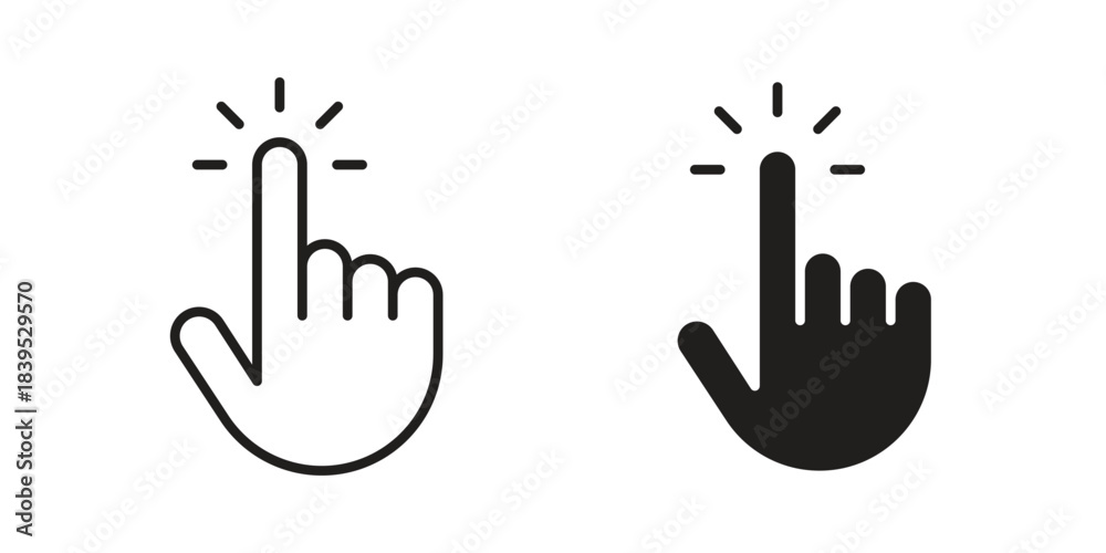Obraz premium Cursor icons illustration, line art, glyph style vectors