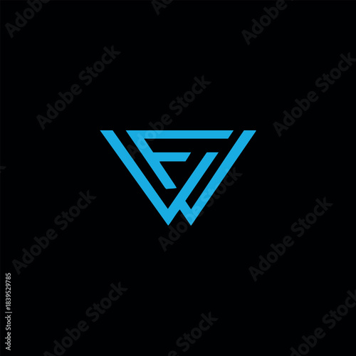 letters wf or fw text logo design vector