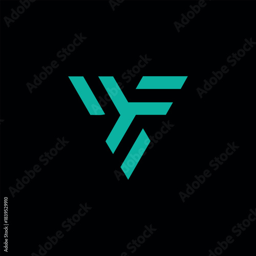 letters wf or fw text logo design vector