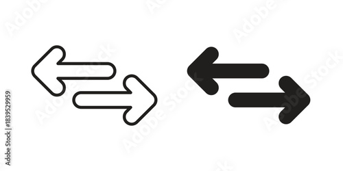 Data transfer icons illustration, line art, glyph style vectors