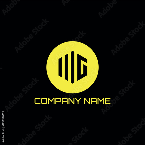 letters wg muscles logo design vector