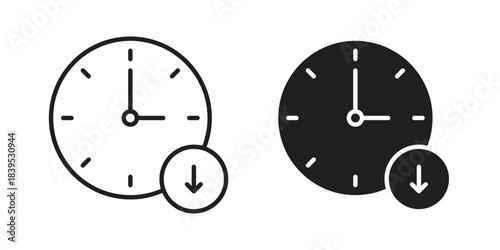 Down time icons illustration, line art, glyph style vectors