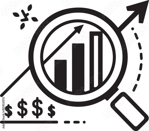 Inflation icon vector set. Dollar chart and graph rise up. Cost price increase symbol. Financial growth, economic success, and revenue increase concept illustration 

