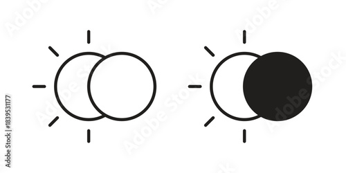 Eclipse icons illustration, line art, glyph style vectors