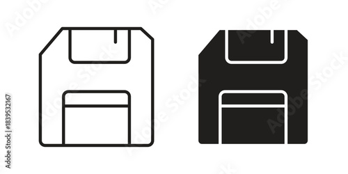 Floppy disk icons illustration, line art, glyph style vectors