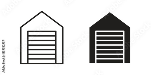 Garage icons illustration, line art, glyph style vectors