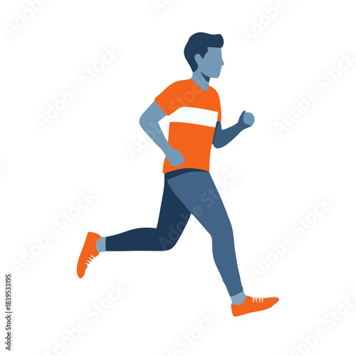 Illustration of a man running for fitness and health