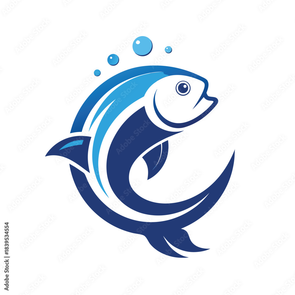 Fototapeta premium Modern minimalist fish logo design