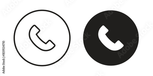 Incoming Call icons illustration, line art, glyph style vectors