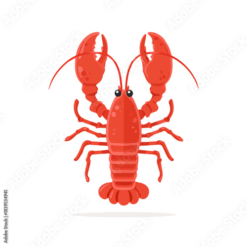 Lobster Thermidor flat vector illustration in a modern and simple 2D style, placed on a white background.