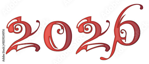 A banner for Chinese New Year 2026, combining an image of a horse and the number 2026, done in a cartoon style, the year of the horse.
