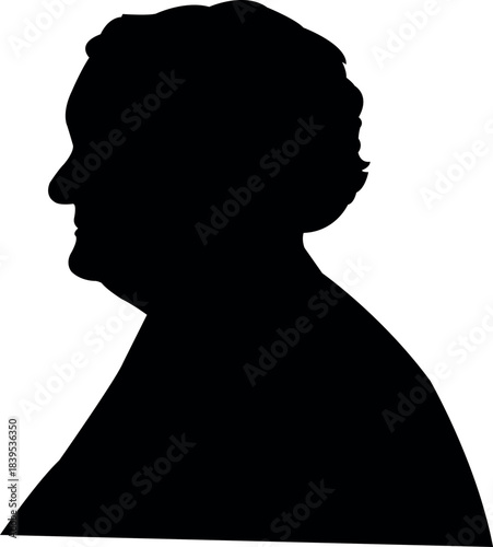 an old woman head silhouette vector
