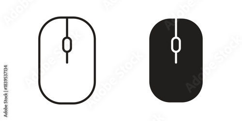 Mouse icons illustration, line art, glyph style vectors