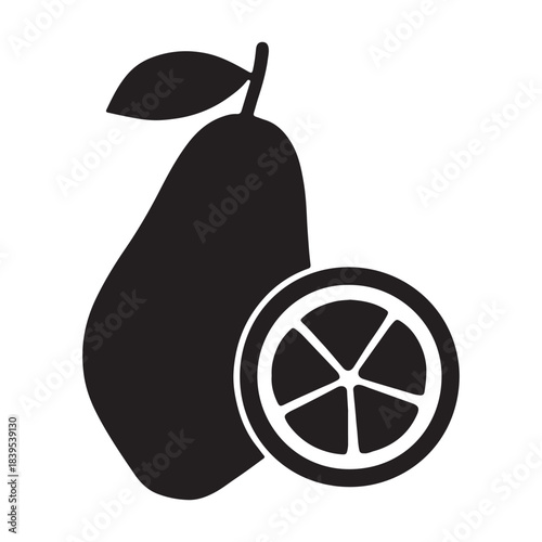 Minimal Papaya Fruit Silhouette Vector