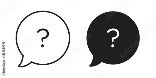 Question icons illustration, line art, glyph style vectors