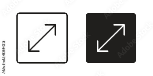 Resize icons illustration, line art, glyph style vectors