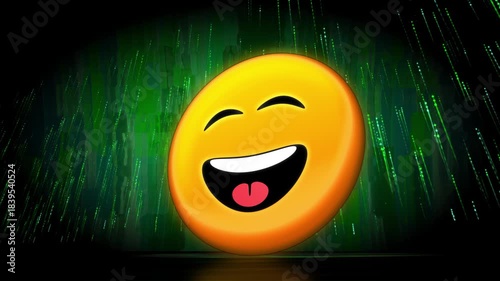 Acid House Smiley Emoji Green