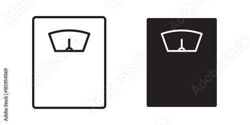 Scale icons illustration, line art, glyph style vectors